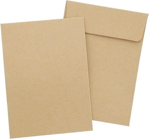 Juvale 100 Pack Small Seed Saving Envelopes, 4.5x3.25 Self Adhesive Blank Packets for Coins, Stamps, Mini Parts (Brown)