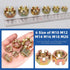 Glarks 60Pcs M10 M12 M14 M16 M18 M20 6 Hexagon Slotted Nuts Assortment Kit, Size Carbon Steel Hex Castle Nuts for Car