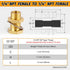 KOOTNAS 2-Pack Solid Brass Bulkhead Fittings, 1/4 NPT Taper Female, 3/4" Straight Male Thread Connector for Water Tank