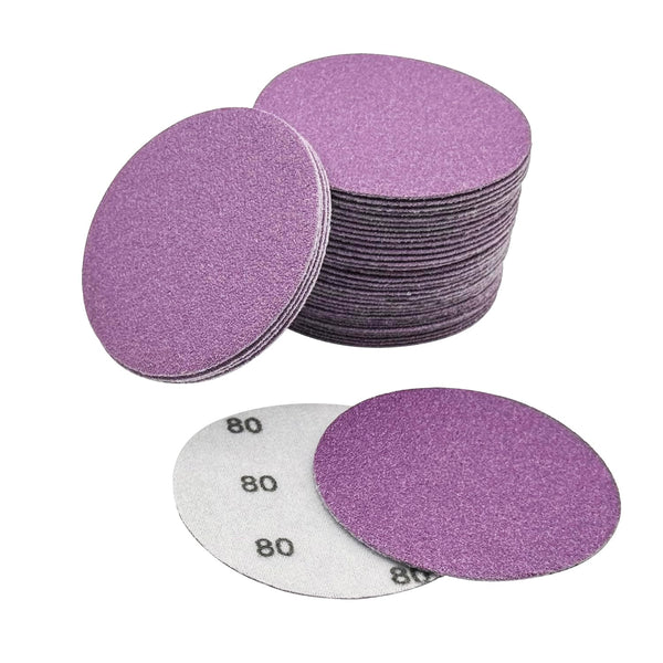 80 Grit Wet Dry Sandpaper 40pcs 3 Inch Sanding Disc Hook and Loop Premium Aluminum Oxide for Metal, Wood