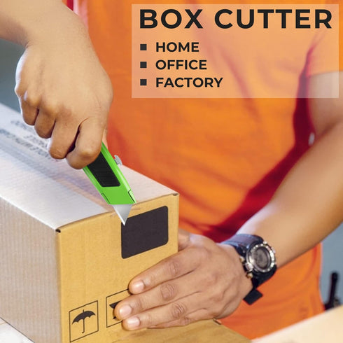 Jetmore 2 Pack Box Cutter Utility Knife with Extra 10 SK5 Blades & Anti-slip Rubber Handle, Box Cutter Retractable, Portable Box Opener Razor Knife for Home Office Construction by Jetmore