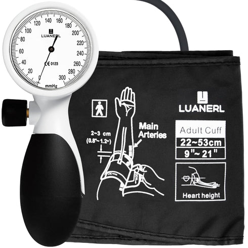 luanerl Manual Blood Pressure Cuff Adult 9-21 Inches (22-53CM) (Large/XL)- Aneroid Sphygmomanometer -Extra