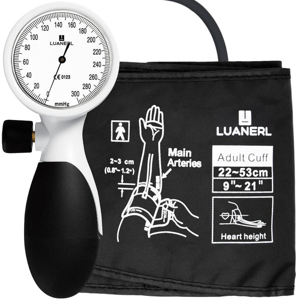luanerl Manual Blood Pressure Cuff Adult 9-21 Inches (22-53CM) (Large/XL)- Aneroid Sphygmomanometer -Extra