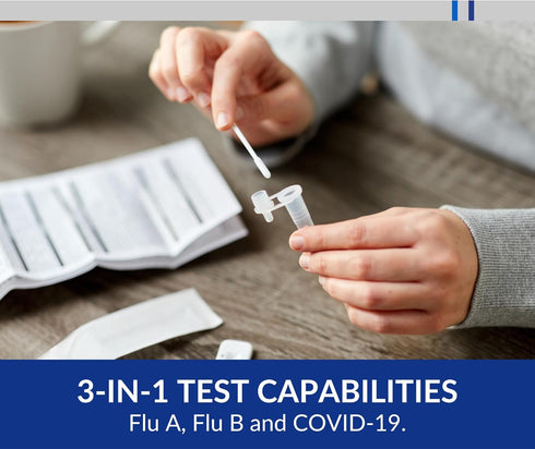 Tyfast at-Home Flu A/B and COVID-19 Rapid Test Kit, Easy and Accurate Results in 10 Minutes, 1 Test