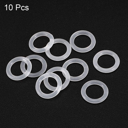 uxcell Silicone O-Rings, 9mm OD 6mm ID 1.5mm Width VMQ Seal Gasket for Compressor Valves Pipe Repair, White, Pack of 10