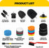 22Pack Set, Holikme Drill Brush Attachments Scrub Pads & Sponge, Buffing Pads, Power Scrubber Brush, Car Polishing Pad