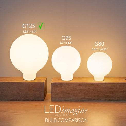 2 Pack G40/G125 Globe LED Bulb, Warm White 2700K Dimmable, 5W Equivalent 40W LED Globe Light Bulbs, E26 Base