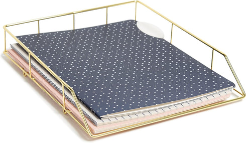 U Brands Casual Chic File Folders - Office Supplies, 1/3-Cut Tabs in Assorted Positions, Letter Size, Navy and Pink