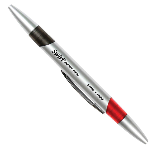 J.R. Moon Pencil JRMP89 Swirl Ink Pens Combo, 0.5" Height, 1.8" Wide, 7" Length, Red/Black (12 Count)