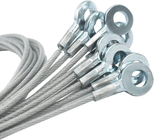 10 pcs 10 inch (25cm) 3mm Thickness Galvanized Steel Wire Cable Eyelets - Ended Short Rope Lanyard Safety Tether