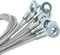 10 pcs 10 inch (25cm) 3mm Thickness Galvanized Steel Wire Cable Eyelets - Ended Short Rope Lanyard Safety Tether