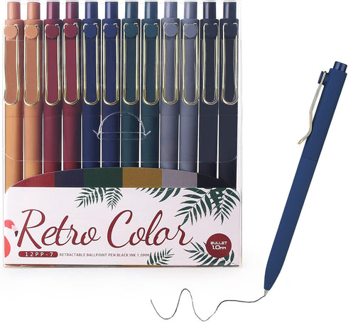 WY WENYUAN Ballpoint Pens - Fine Point Smooth Writing Pens - Black Ink 1.0 Mm for School Office
