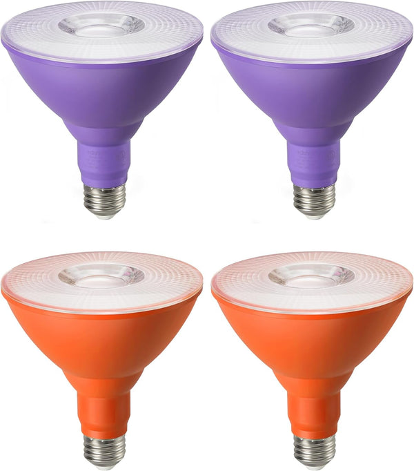 EDISHINE PAR38 Purple & Orange LED Flood Light Bulbs Outdoor, Dimmable LED