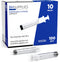 BH Supplies 10ml Luer Slip Tip Syringes, Sterile No Needle, Individually Wrapped, 100 Syringes