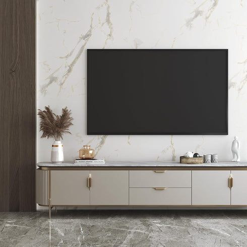 LACHEERY Thick White Marble Contact Paper for Countertops, Waterproof Peel and Stick Wallpaper 15.8"x80"