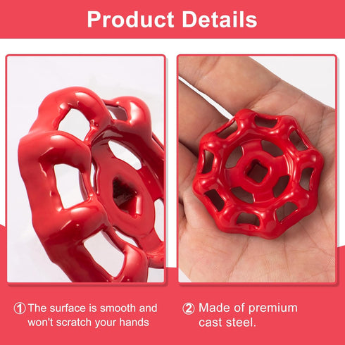 Isslly 2 0.24 Inch pcs Outdoor Faucet Handles, Round Wheel Water Spigot Handle with Square Stem Hole, Rustproof Hose