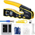 RJ45 Crimp Tool Kit Pass Through Ethernet Crimper for Cat5e Cat6 Cat6a