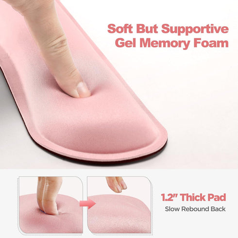 Upgrade Cleanable PU Leather Keyboard Wrist Pillow Rest Pad - Gimars Enlarge Mouse Cushion Support for Office