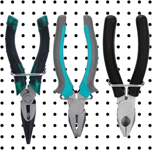 Pegboard Plier Holders, Stainless Steel Double Loop Hooks, 30 Pieces Accessories for Shop Store Supermarket Organizer