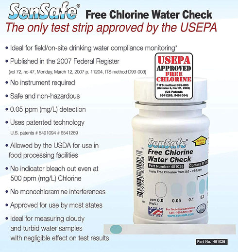 Industrial Test Systems 481026 Free Chlorine Water Check Test Strip