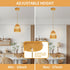Boho Rattan Pendant Light Kitchen Island,Farmhouse Chandeliers Adjustable Height Hanging lamp for Dining Room,Kitchen