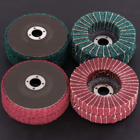 8 Pcs 4" Nylon Fiber Flap Disc Polishing Grinding Wheel Set, Abrasive Sanding Wheels for Angle Grinder