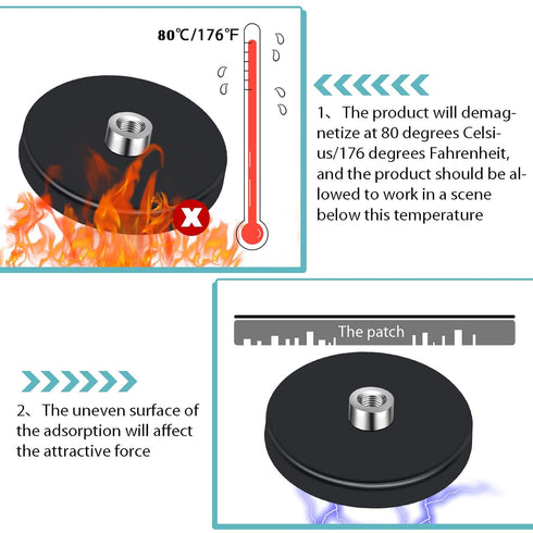 8 30 Lbs M4 1.69 Inches Flutesan Pcs Rubber Coated Magnets Anti Scratch Mounting Magnets Neodymium Magnetic Base