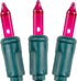 11 50 Bulbs 2.5" Commercial Novelty Lights Feet Traditional Incandescent Mini Lights, Pink on Green Wire with Spacing