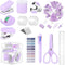 Mini Office Supplies, Purple School Supplies Set with Mini Stapler, Tape Dispenser, Hole Punch, Scissor