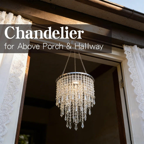 8.6 inches Sparkling Iridescent Beaded Chandeliers Diameter for Wedding Centerpiece Living Room Bedroom Event Party