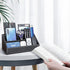 KINGFOM Pu Leather Desk Organizer with 5 Compartments for Office Supplies, Black