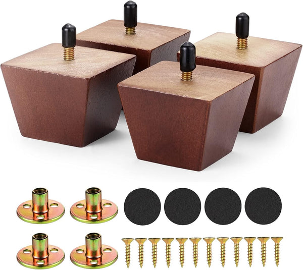 Maricome 2 Inch Furniture Legs Solid Wood Sofa Couch Ottoman Replacement Feet