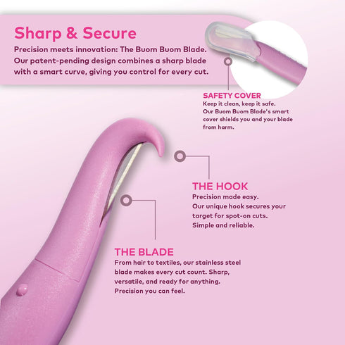 BUOM BUOM BLADE | A new curved blade to hook and cut hair, textiles and more | razor | multipurpose cutting tool |