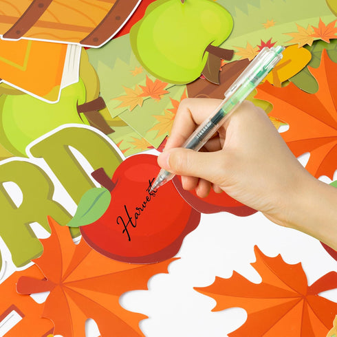 BeYumi Fall Harvest Bulletin Board Set, 94Pcs Christian Thanksgiving Apple Tree Cross Cutouts for Sunday School Decor