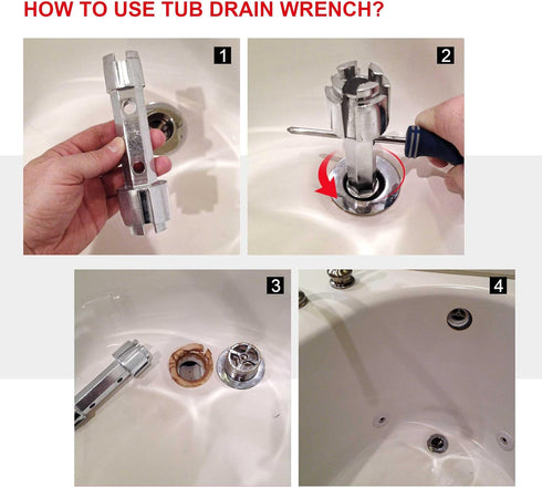 HAUTMEC Tub Drain Remover Wrench, Model PL0030