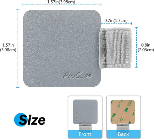 ProCase Pen Loop Holder (5 Pack) for Notebooks, Journals, Planners, Self Adhesive Leather Pencil Holder - Grey