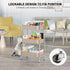 EAGMAK 3 Tier Utility Rolling Cart, Metal Storage Organizer Trolley with Handle and Lockable Wheels, Mesh Baskets for