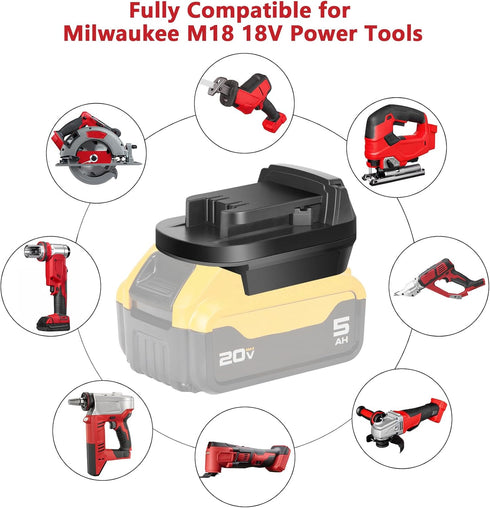 KUNLUN DL18ML Battery Converter for Dewalt to Milwaukee Battery Adapter, Convert Dewalt 20V to Milwaukee M18 18V