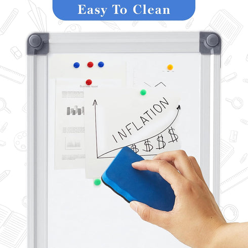 Ireer 2 Pcs Slim Skinny Whiteboard, Portable Narrow Tall Dry Erase Board, Wall Mounted Aluminum Magnetic Board