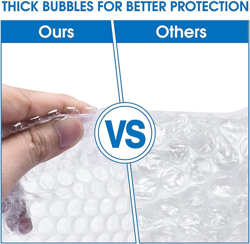 Sumono Bubble Cushioning Wrap Roll, 12 Inch x 36 Feet Perforated Bubble Roll with 10 Fragile Sticker Labels