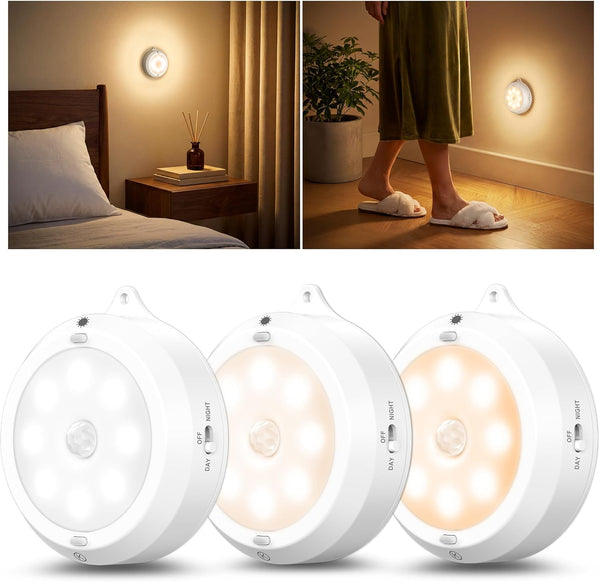 YiaMia Motion Sensor Night Light - 3 Pack, Smart Wireless Closet Lights,
