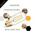 OMAYKEY 2W LED Tubular Bulb, 25W Equivalent, 250 Lumen, 2700K Warm White E26, Dimmable Antique Edison T45, 8 Pack