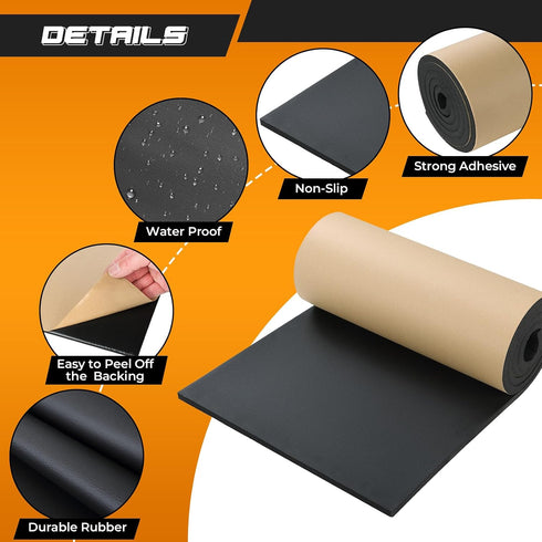 1/2 16 78 NATGAI Sponge Neoprene with Adhesive Foam Rubber Sheet Thick X Wide X Long, Cut to Multiple Dimensions