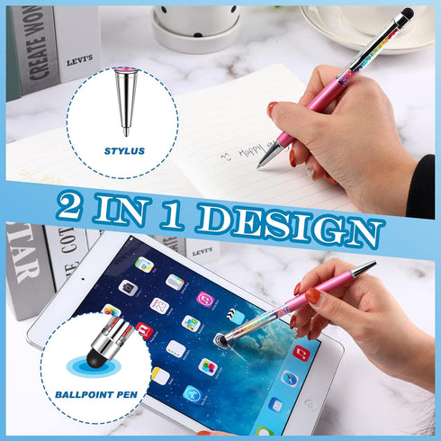 Hestya 26 Pieces Crystal Stylus Ballpoint Pen, Glitter Diamond Bling Writing Pens for Office School Supplies