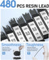 Four Candies 0.5mm Mechanical Pencil Set with Case, 3PCS Metal Artist Pencil with 480PCS HB Lead Refills