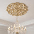 12 Inch Decorative Ceiling Medallion Round Base Ceiling Light Medallion with Artistic Floral Corner Design for Living