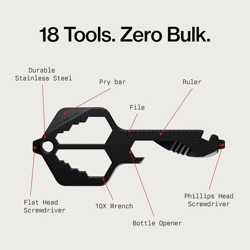 18-in-1 3 Pack KeySmart Multitool Pro - Multifunction Key Shaped Tool Pocket Multi-Tool Key Chain Bottle Opener