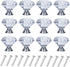 YourGift 6 Pack Drawer Knobs, Diamond Shaped Crystal Glass Cabinet Knobs Pull Handles, 30 mm, Silver