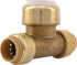 SharkBite 1/2 Inch CTS x 1/2 Inch CTS x 1/2 Inch PVC Slip Tee, Push To Connect Brass Plumbing Fitting