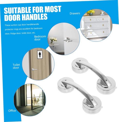 2-Pack Suction Shower Grab Bar & Toilet Handle for Bathroom Doors